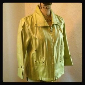 Ruby Rd. Vibrant Green Leather Jacket